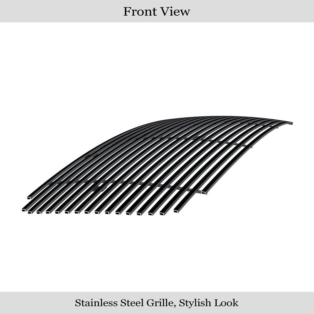 APS GR04FEB65J Main Upper Black Stainless Steel Billet Grille Fits 2002-2005 Dodge Ram 1500