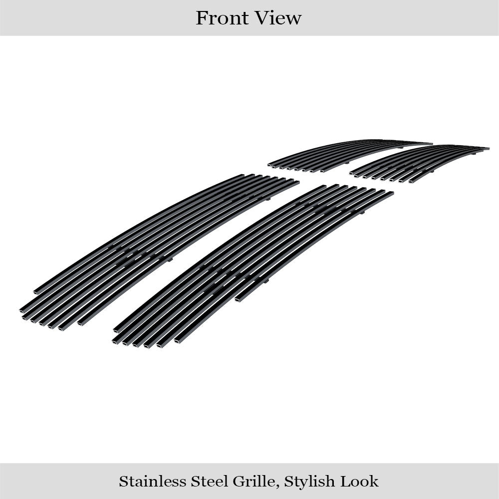 APS GR04FEG20J Main Upper Black Stainless Steel Billet Grille Fits 2002-2005 Dodge Ram