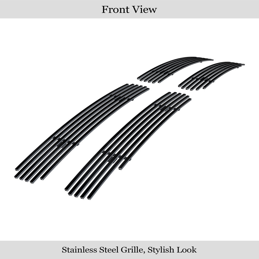 APS GR04FEG21J Main Upper Black Stainless Steel Billet Grille Fits 1994-2001 Dodge Ram