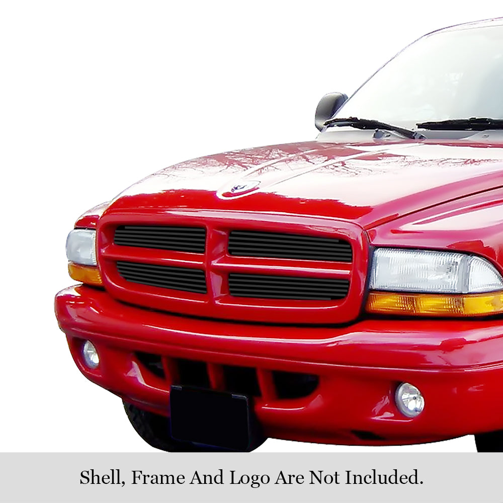 APS GR04FEG30J Main Upper Black Stainless Steel Billet Grille Fits 1997-2004 Dodge Dakota