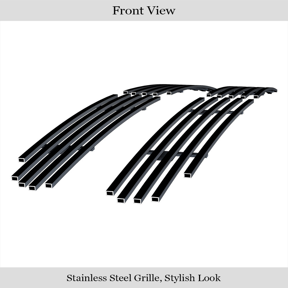 APS GR04FEG30J Main Upper Black Stainless Steel Billet Grille Fits 1997-2004 Dodge Dakota