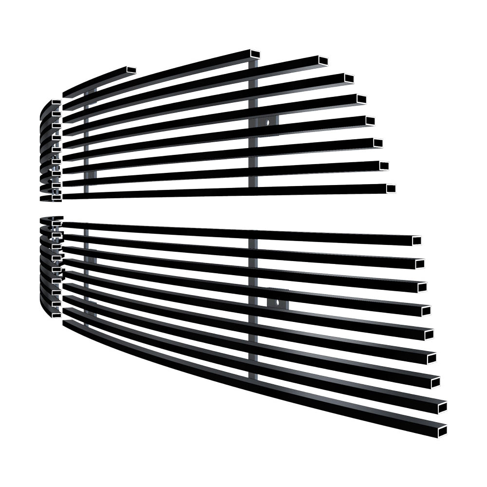 APS GR04FFF13J Main Upper Black Stainless Steel Billet Grille Fits 2009-2012 Dodge Ram 1500