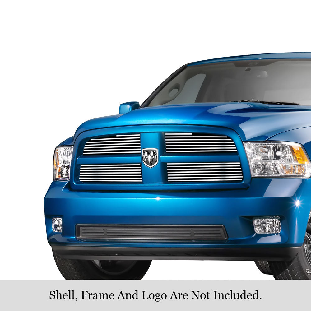 APS GR04FFF13S Main Upper Stainless Steel Billet Grille Fits 2009-2012 Dodge Ram 1500