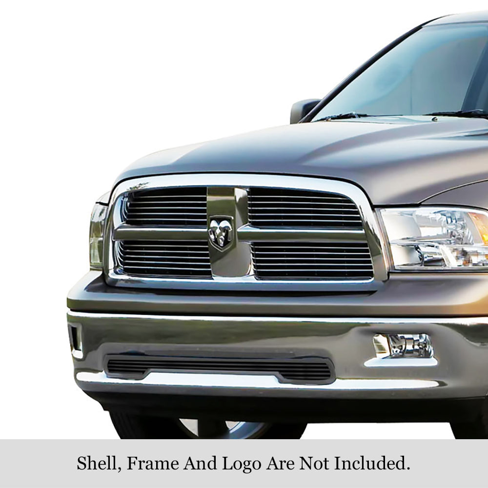 APS GR04FFG25J Lower Bumper Black Stainless Steel Billet Grille Fits 2009-2010 Dodge Ram 1500