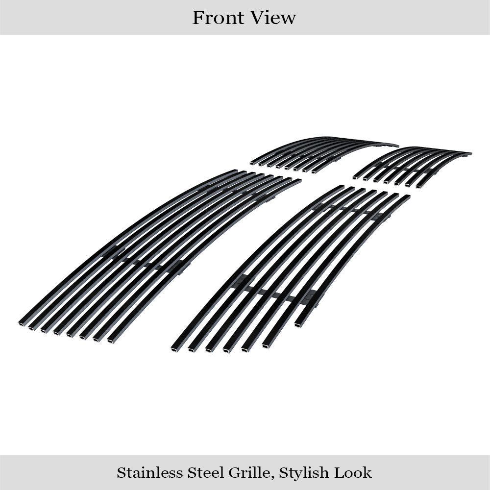 APS GR04FFH64J Main Upper Black Stainless Steel Billet Grille Fits 2010-2012 Dodge Ram 2500