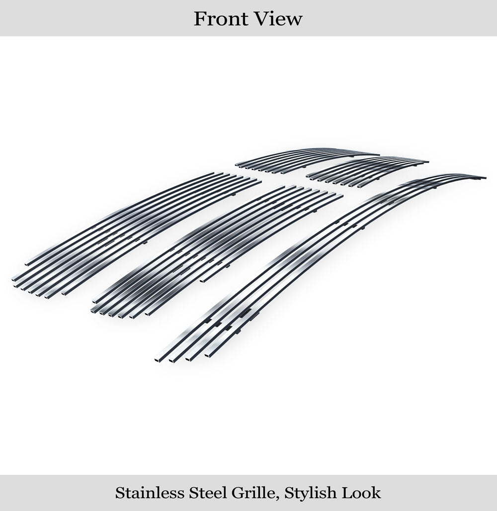 APS GR04FGI98S Main Upper & Lower Bumper Stainless Steel Billet Grille Fits 2002-2005 Dodge Ram 1500