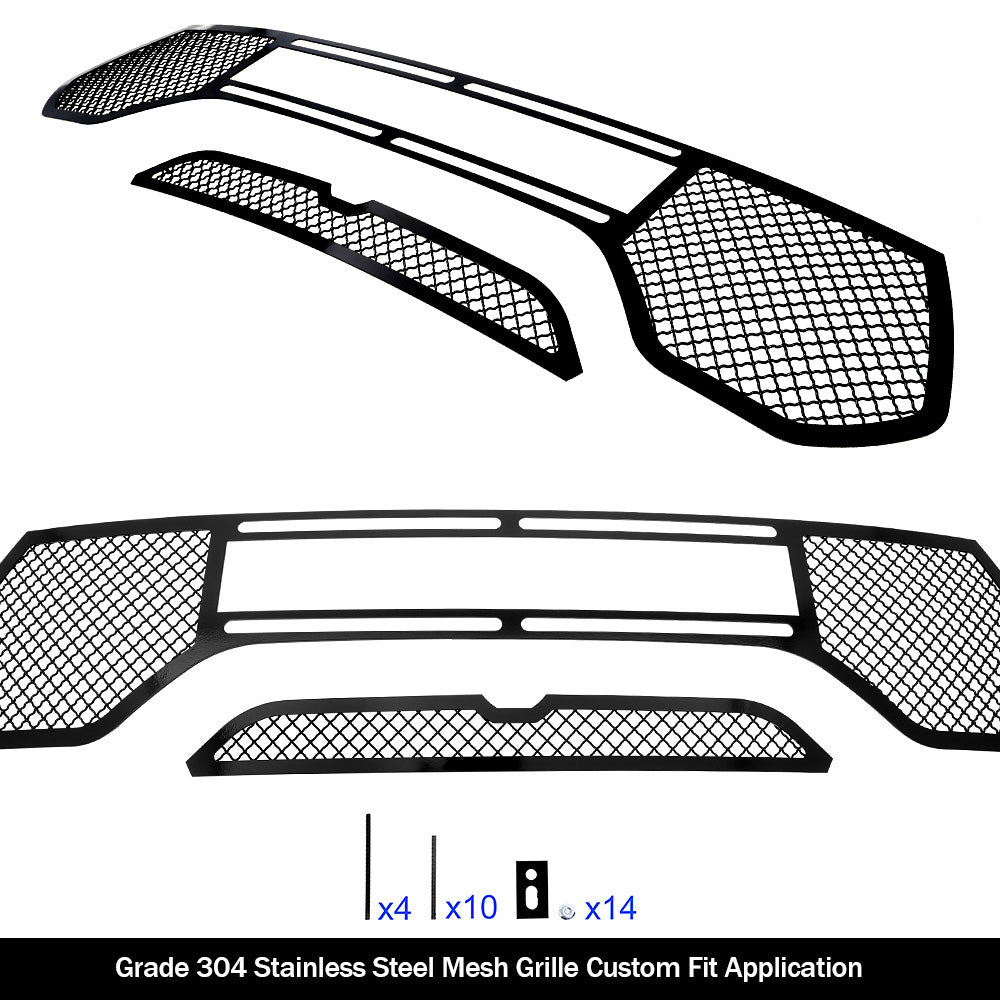 APS GR04GEB31K Main Upper Black Wire Mesh Grille Fits 2021-2023 Ram 1500