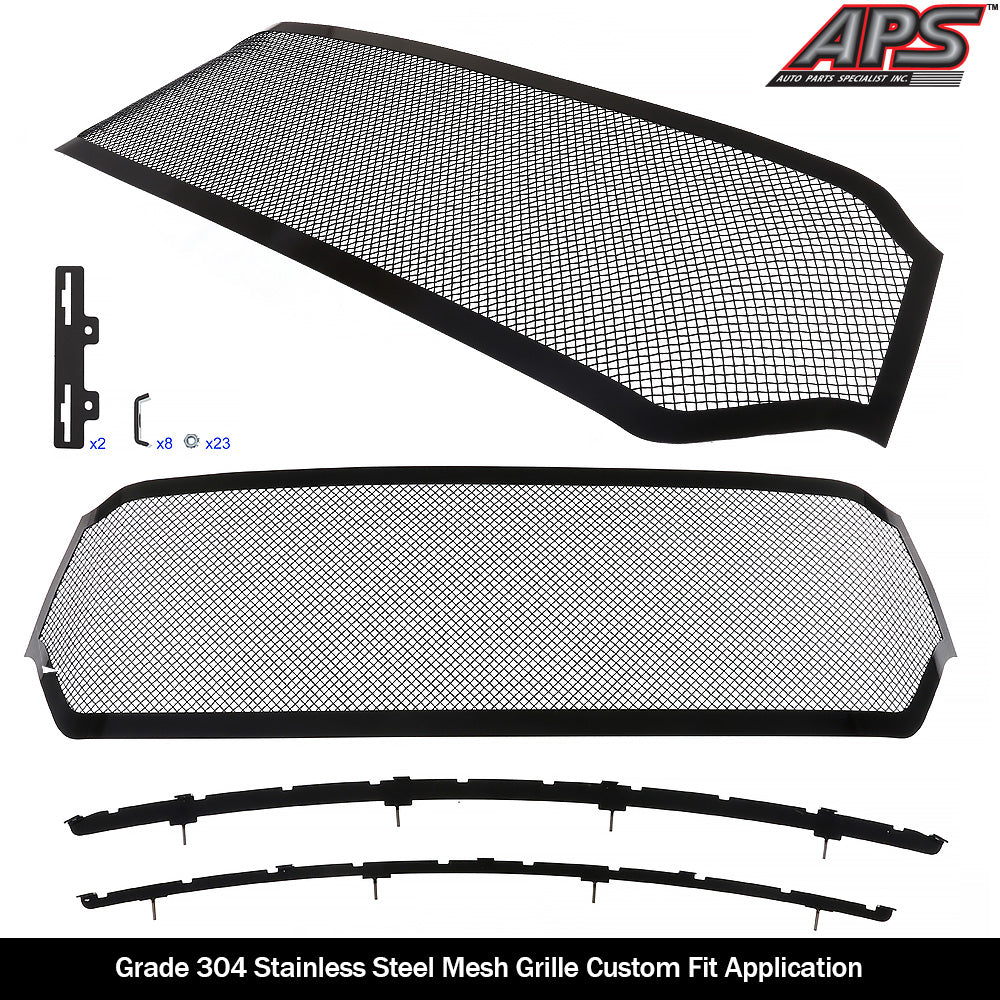 APS GR04GEE40H Main Upper Black Wire Mesh Grille Fits 2019-2023 Ram 1500