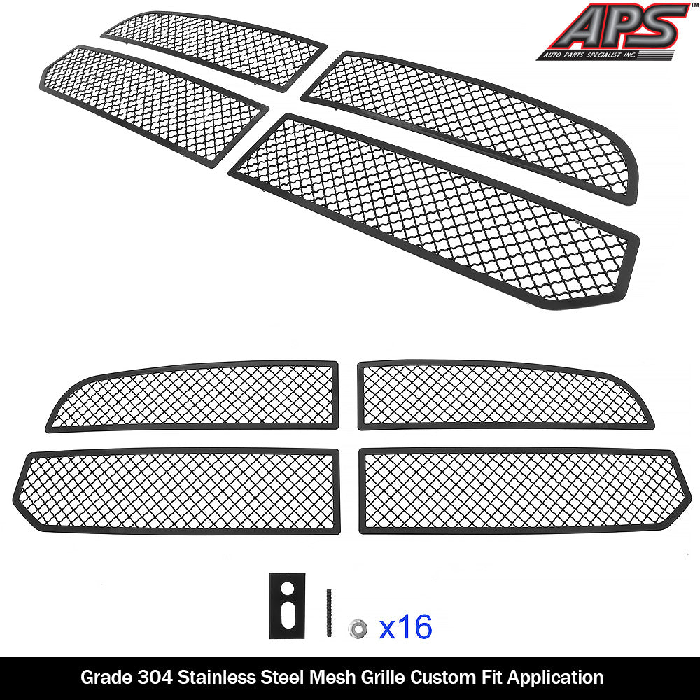 APS GR04GEI19K Main Upper Black Wire Mesh Grille Fits 2013-2021 Ram 1500