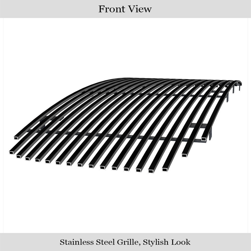 APS GR04HEC18J Main Upper Black Stainless Steel Billet Grille Fits 2006-2008 Ram 1500