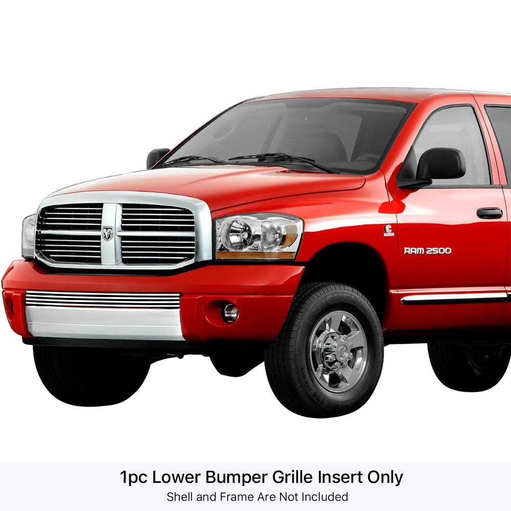 APS GR04HEC19S Lower Bumper Stainless Steel Billet Grille Fits 2006-2008 Dodge Ram 1500