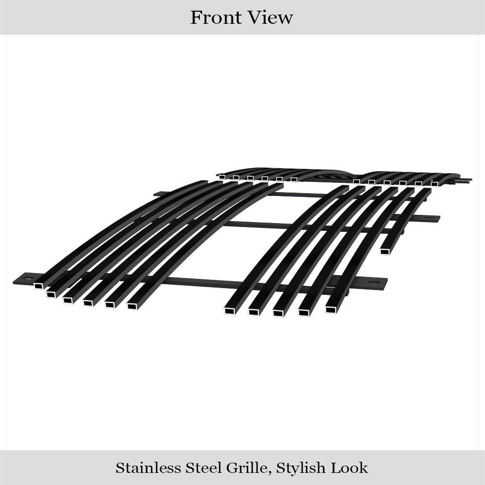 APS GR04HEC44J Main Upper Black Stainless Steel Billet Grille Fits 2005-2007 Dodge Dakota