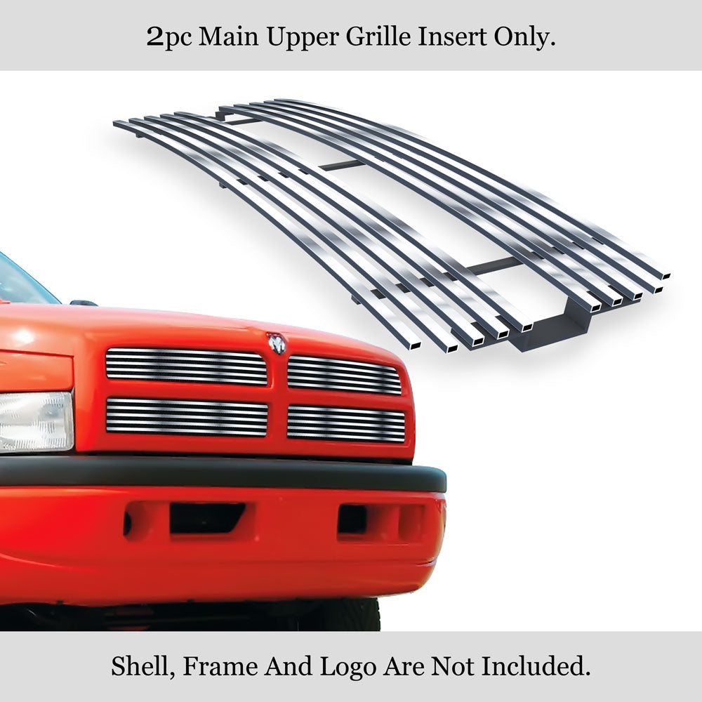 APS GR04HEJ30S Main Upper Stainless Steel Billet Grille Fits 1994-2001 Dodge Ram