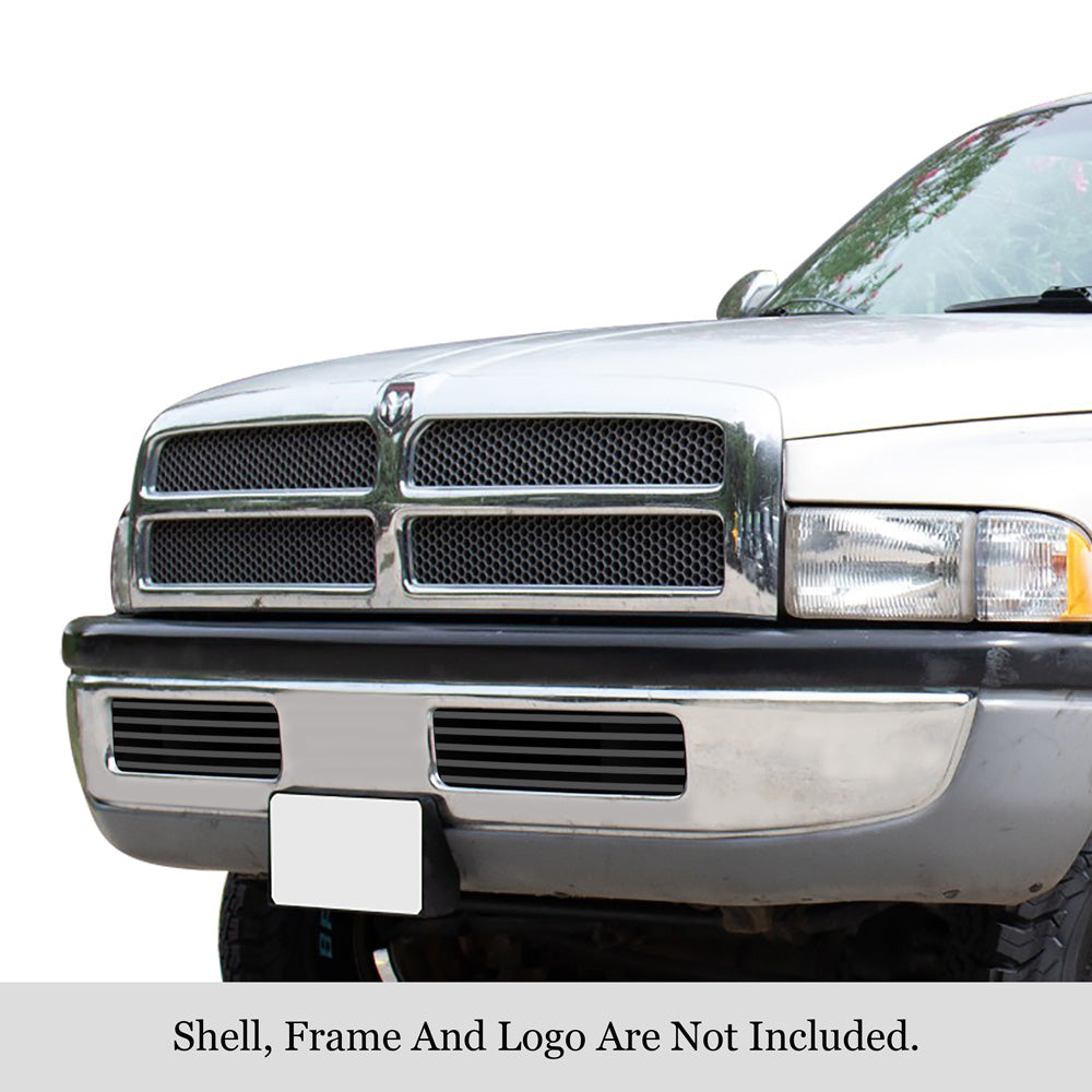 APS GR04HEJ35J Lower Bumper Black Stainless Steel Billet Grille Fits 1994-2001 Dodge Ram