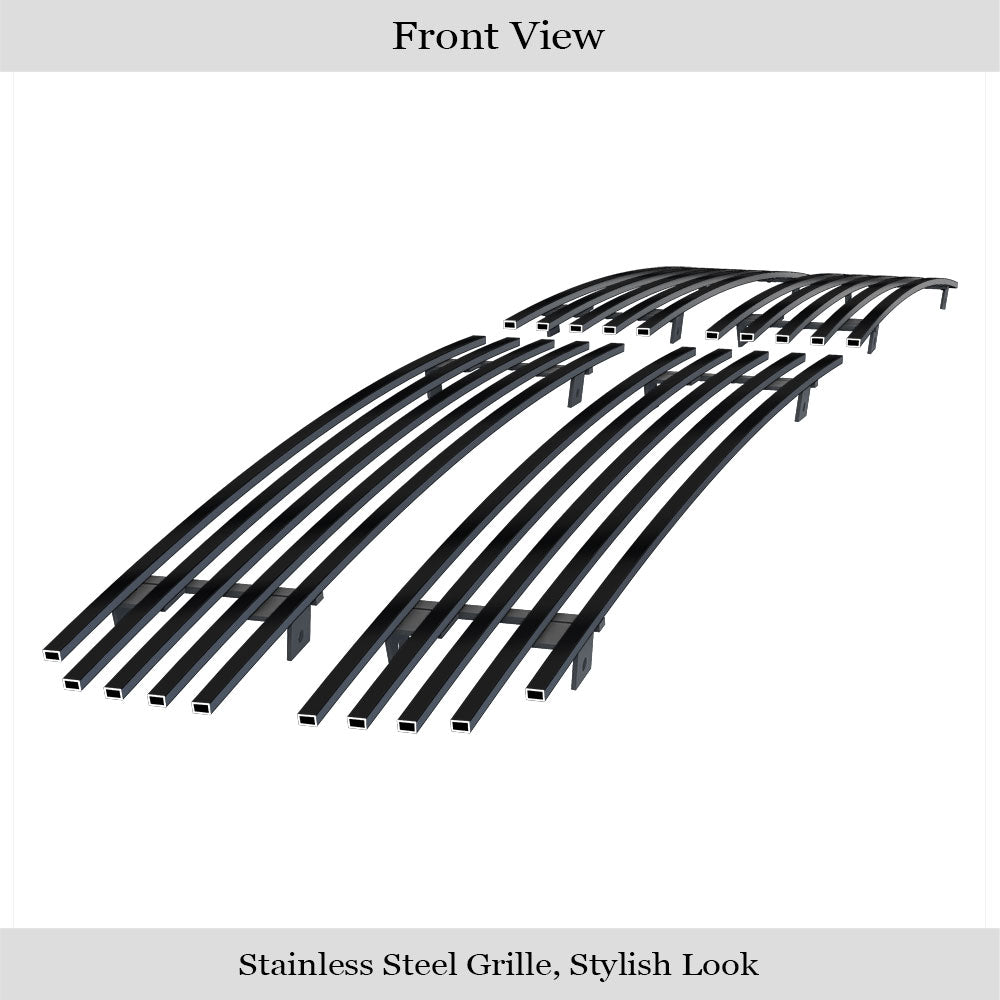 APS GR04HEJ74J Main Upper Black Stainless Steel Billet Grille Fits 1999-2001 Dodge Ram