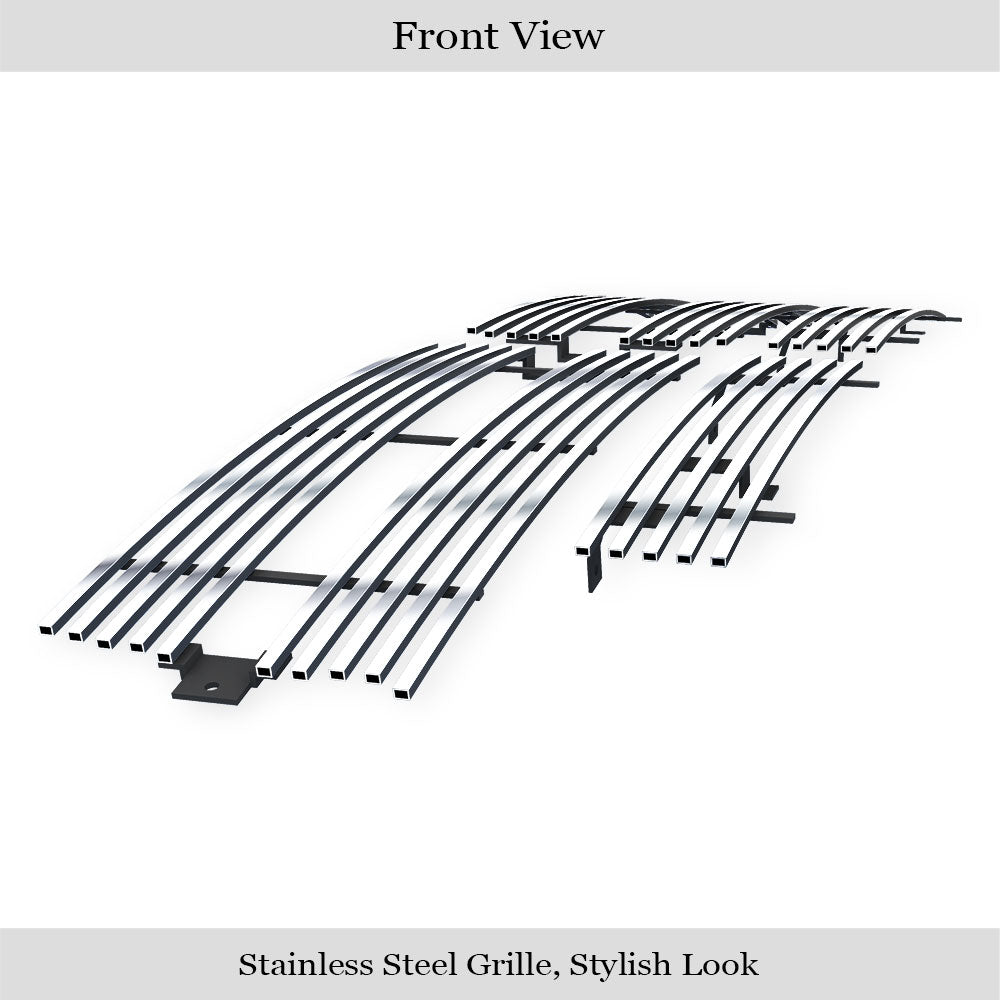APS GR04HGI14S Main Upper&Lower Bumper Stainless Steel Billet Grille Fits 1994-2001 Dodge Pickup