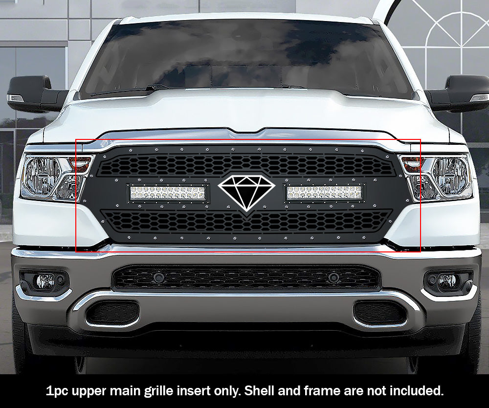 APS GR04LEE40L Main Upper Rivet Grille Fits 2019-2023 Ram 1500