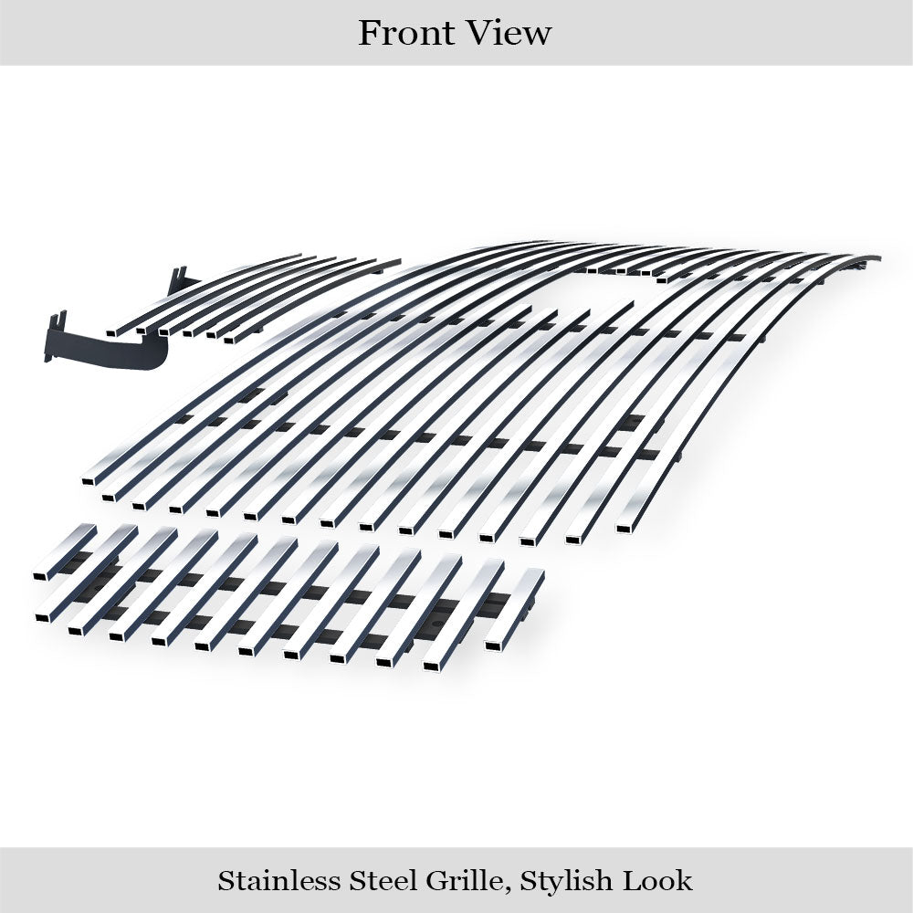 APS GR06FAA42S Main Upper&Lower Bumper Stainless Steel Billet Grille Fits 2000-2004 Ford Excursion