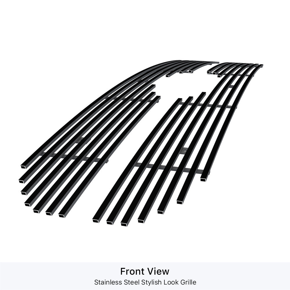 APS GR06FEA95J Main Upper Black Stainless Steel Billet Grille Fits 2021-2023 Ford F-150