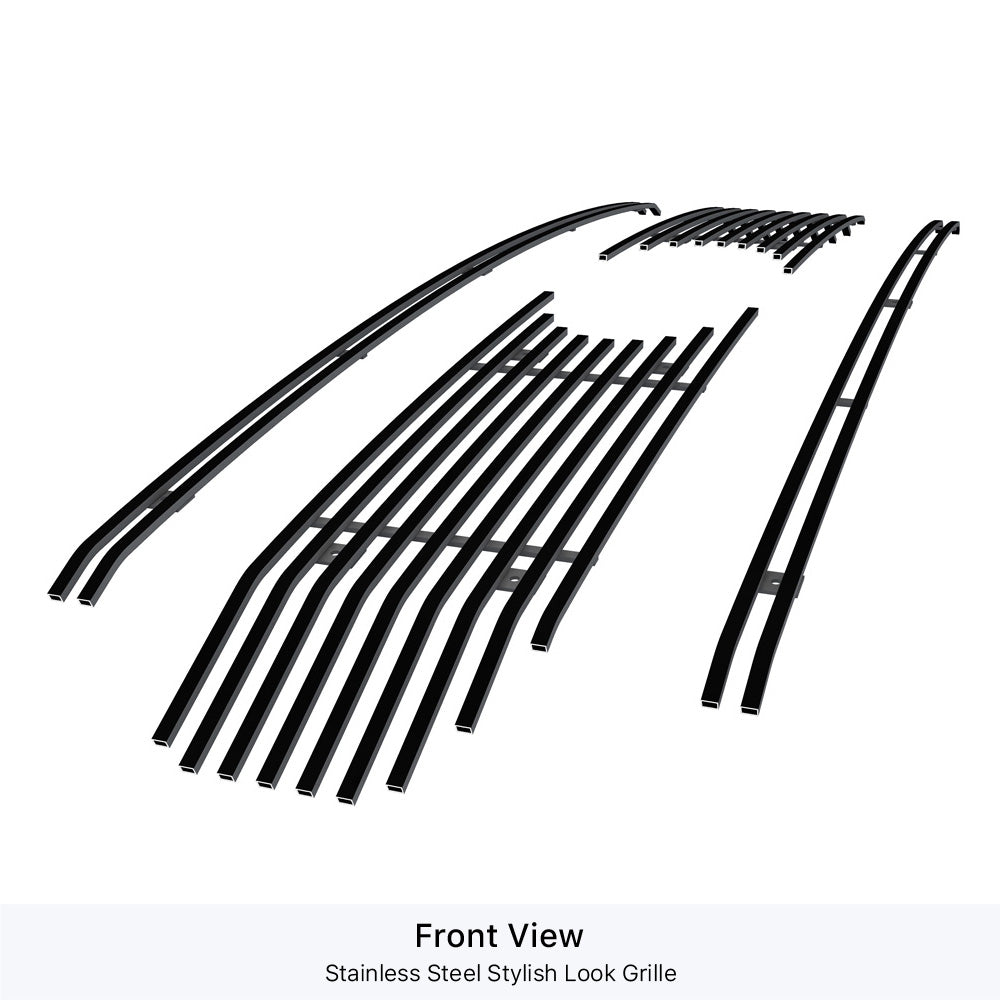 APS GR06FEA96J Main Upper Black Stainless Steel Billet Grille Fits 2020-2022 Ford F-250
