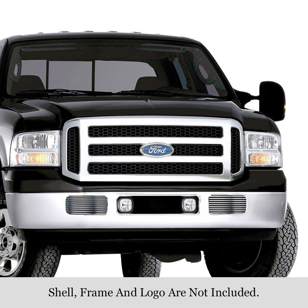 APS GR06FEC57C Tow Hook Stainless Steel Billet Grille Fits 2005-2007 Ford Excursion