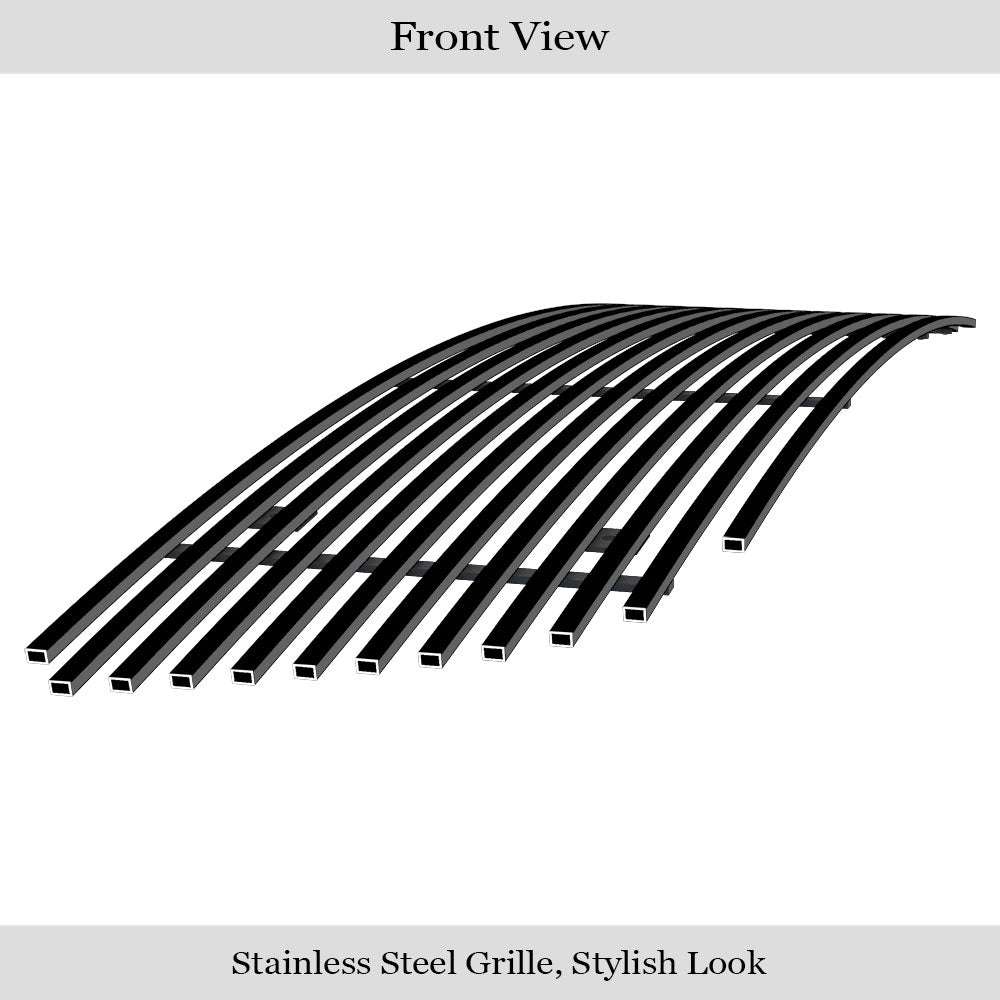 APS GR06FEG12J Main Upper Black Stainless Steel Billet Grille Fits 1999-2003 Ford F-150
