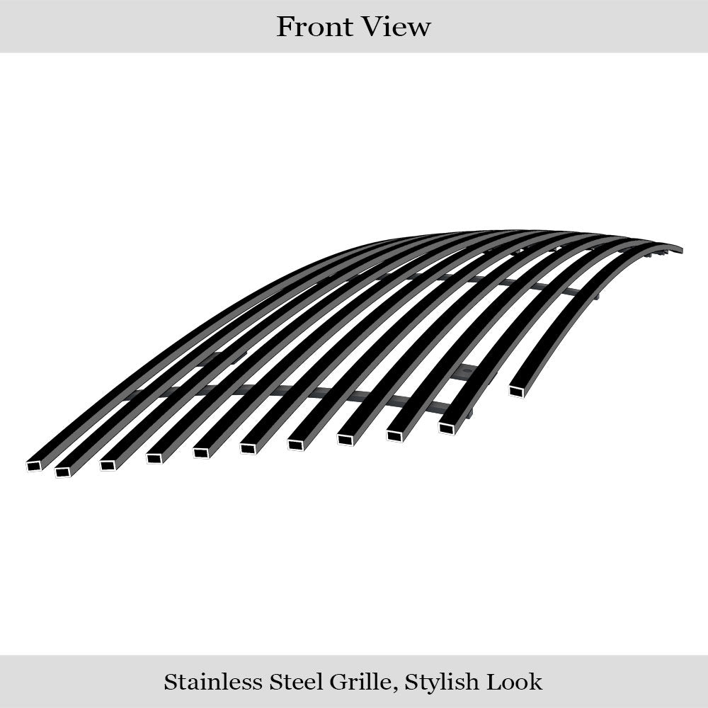APS GR06FEG13J Main Upper Black Stainless Steel Billet Grille Fits 1999-2003 Ford F-150