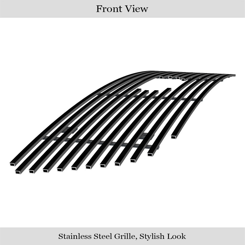 APS GR06FEG22J Main Upper Black Stainless Steel Billet Grille Fits 1999-2003 Ford F-150
