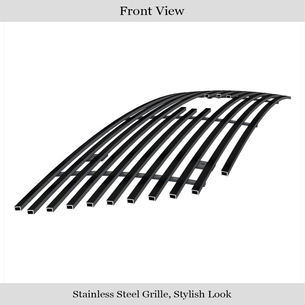 APS GR06FEG23J Main Upper Black Stainless Steel Billet Grille Fits 1999-2003 Ford F-150