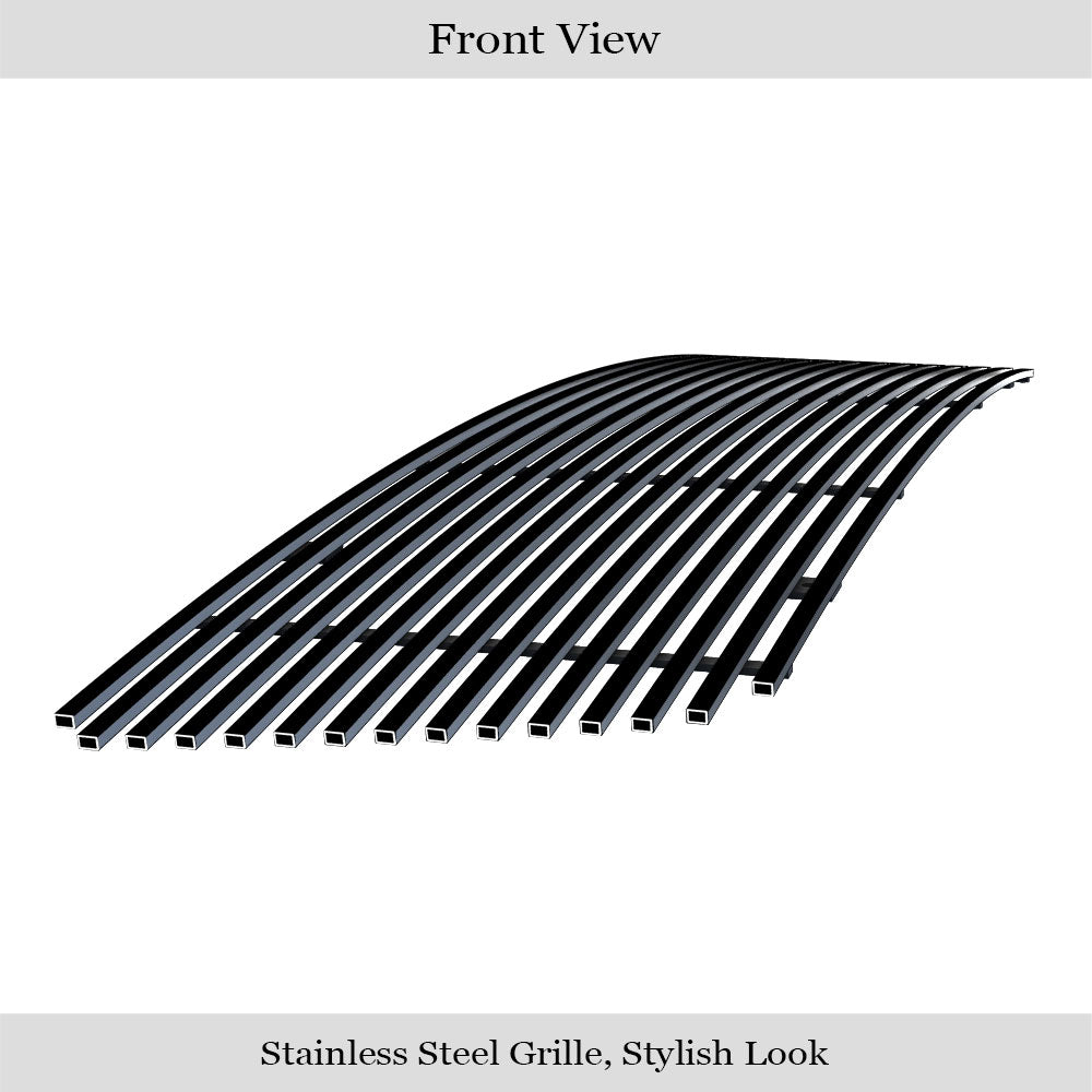 APS GR06FEG25J Main Upper Black Stainless Steel Billet Grille Fits 2004-2008 Ford F-150