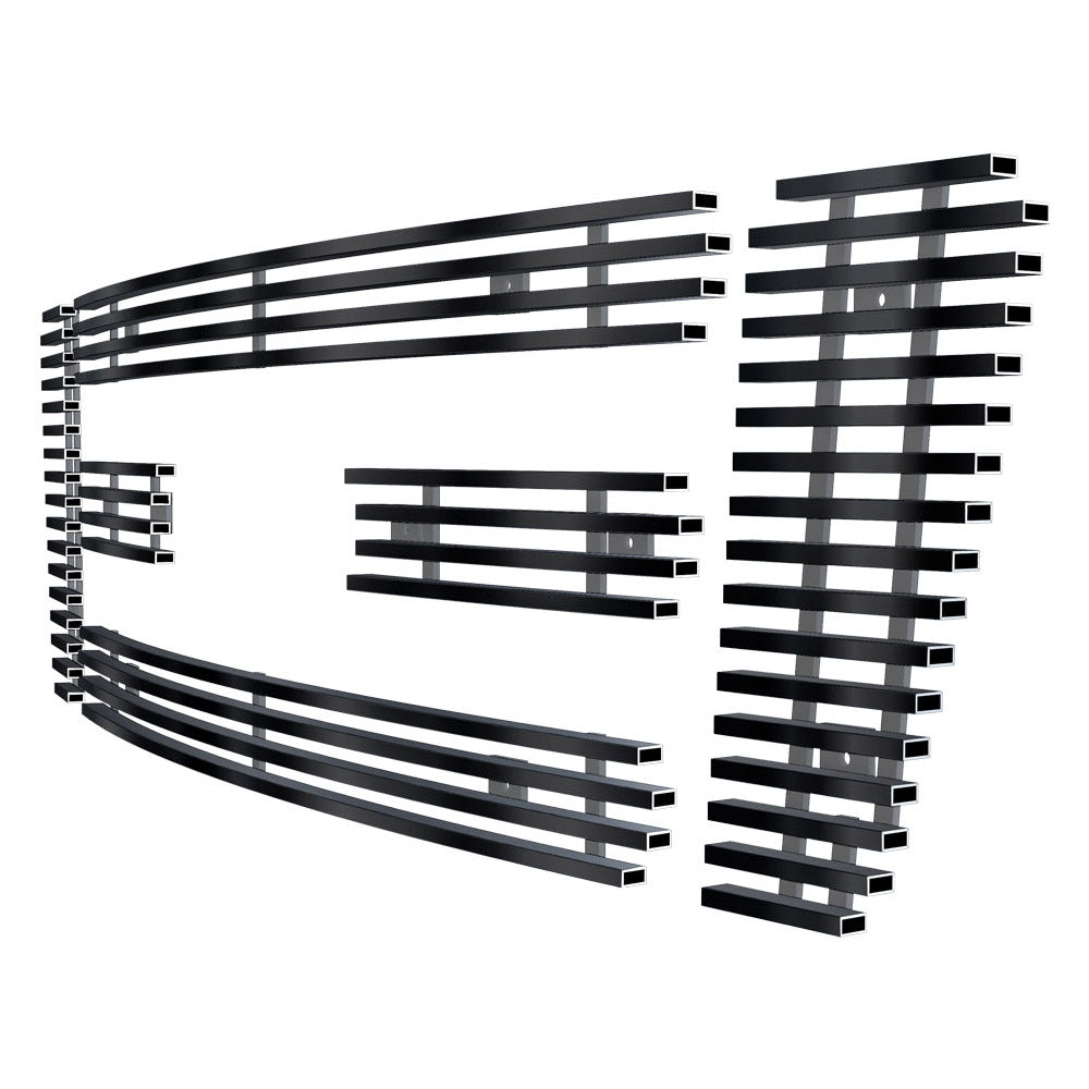 APS GR06FEG26J Main Upper Black Stainless Steel Billet Grille Fits 2004-2008 Ford F-150