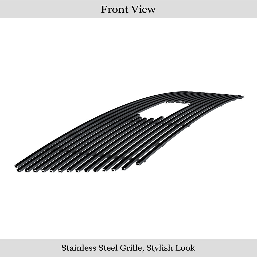APS GR06FEG27J Main Upper Black Stainless Steel Billet Grille Fits 2004-2008 Ford F-150