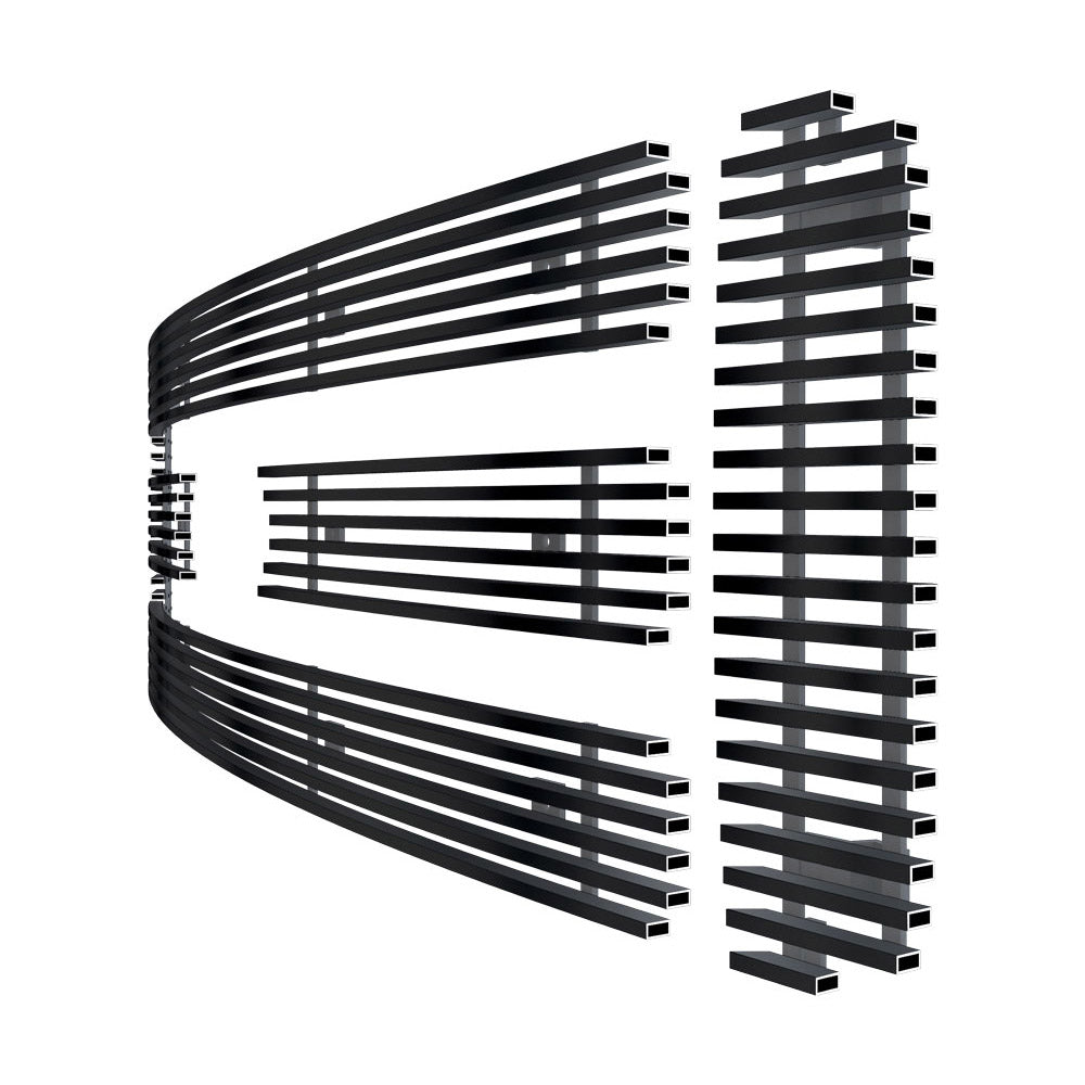 APS GR06FEG81J Main Upper Black Stainless Steel Billet Grille Fits 2005-2007 Ford Excursion