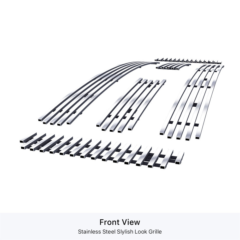 APS GR06FEG81S Main Upper Stainless Steel Billet Grille Fits 2005-2007 Ford Excursion