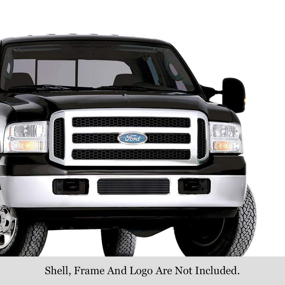 APS GR06FEG98J Lower Bumper Black Stainless Steel Billet Grille Fits 2005-2007 Ford Excursion