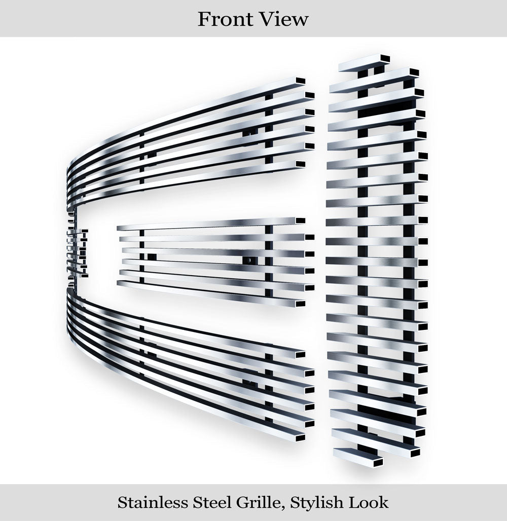 APS GR06FEG99S Main Upper Stainless Steel Billet Grille Fits 2005-2007 Ford Excursion
