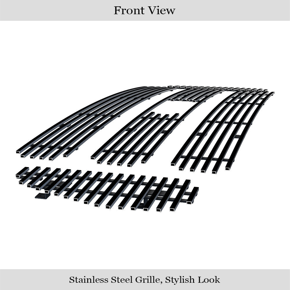 APS GR06FEH00J Main Upper Black Stainless Steel Billet Grille Fits 2004-2015 Ford F-650
