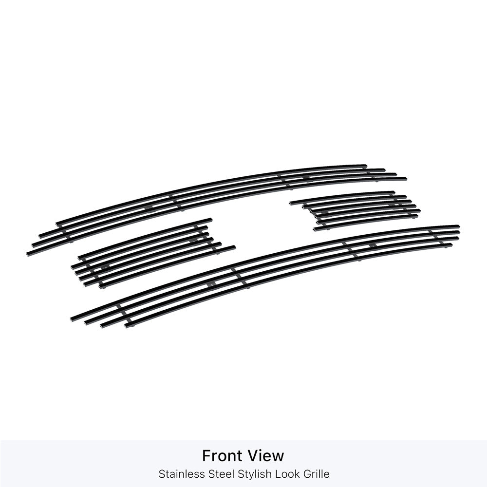 APS GR06FEJ77J Main Upper Black Stainless Steel Billet Grille Fits 2021-2023 Ford F-150