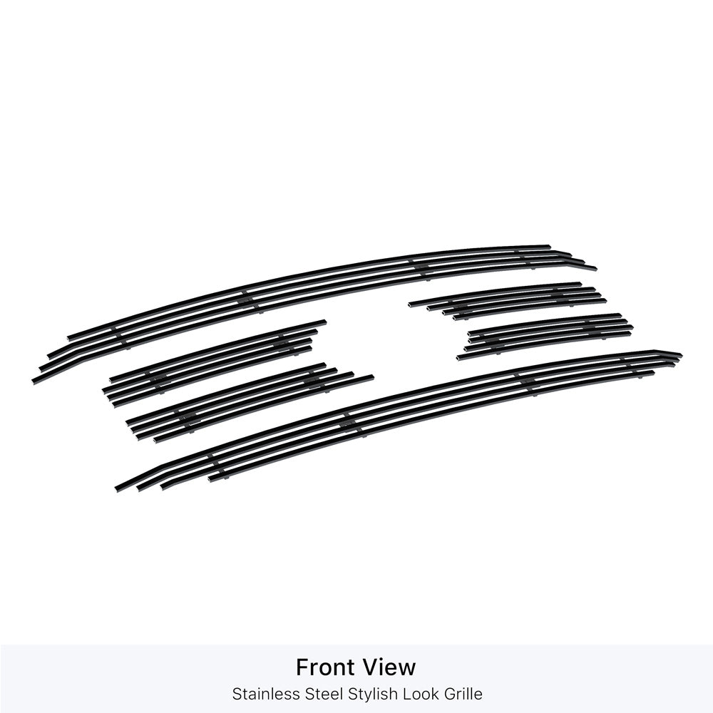 APS GR06FEJ78J Main Upper Black Stainless Steel Billet Grille Fits 2021-2023 Ford F-150