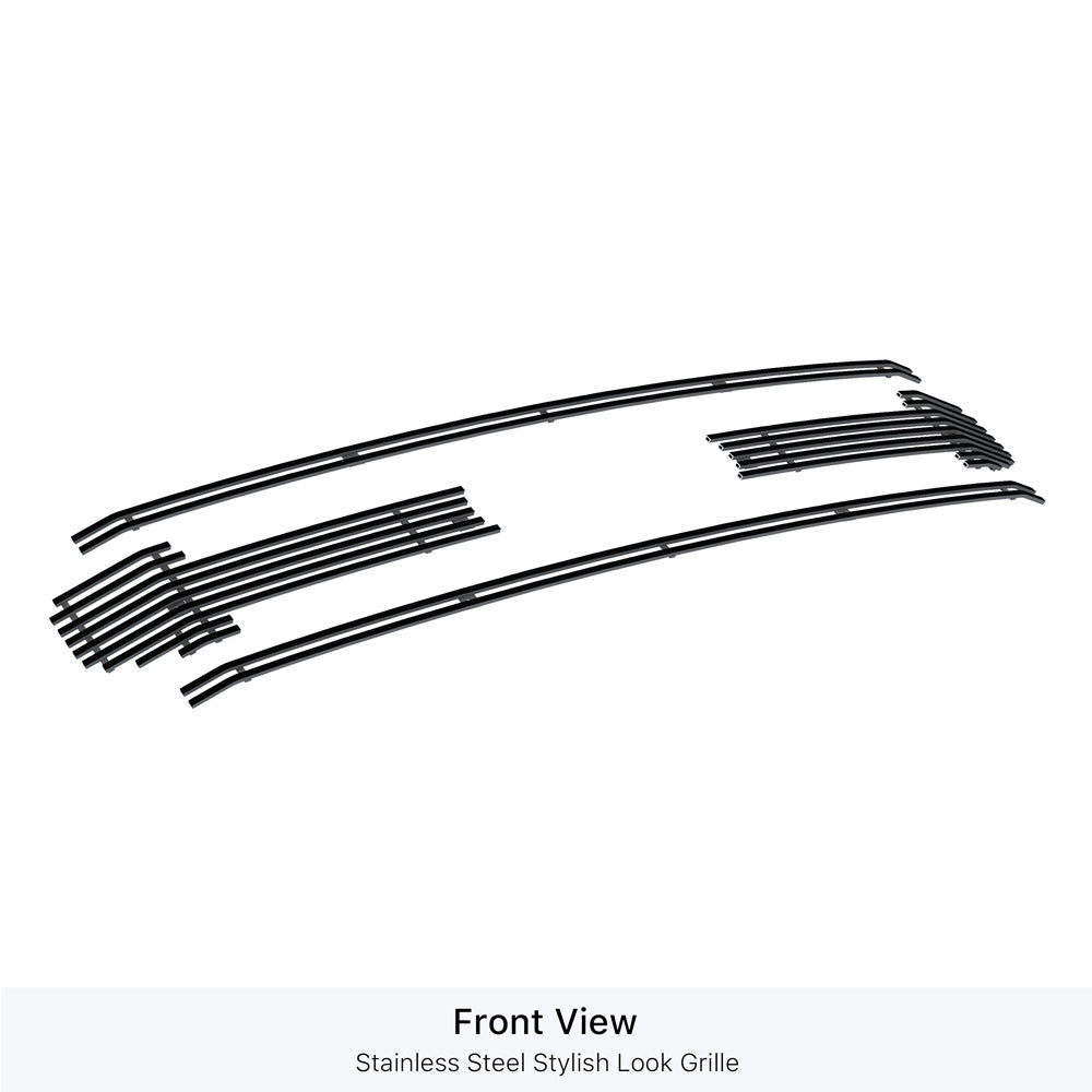 APS GR06FEJ79J Main Upper Black Stainless Steel Billet Grille Fits 2020-2021 Ford F-250