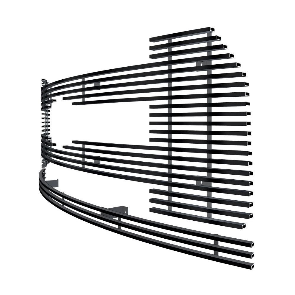 APS GR06FFC11J Main Upper Black Stainless Steel Billet Grille Fits 2015-2017 Ford F-150