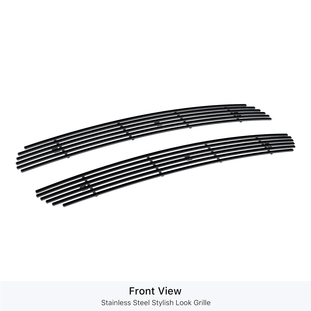 APS GR06FFD43J Main Upper Black Stainless Steel Billet Grille Fits 2018-2020 Ford F-150