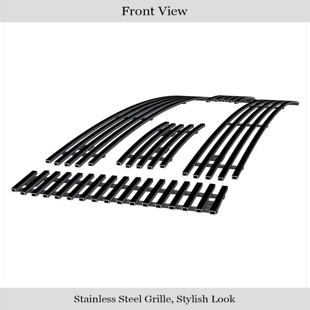 APS GR06FFG88J Main Upper Black Stainless Steel Billet Grille Fits 2009-2012 Ford F-150