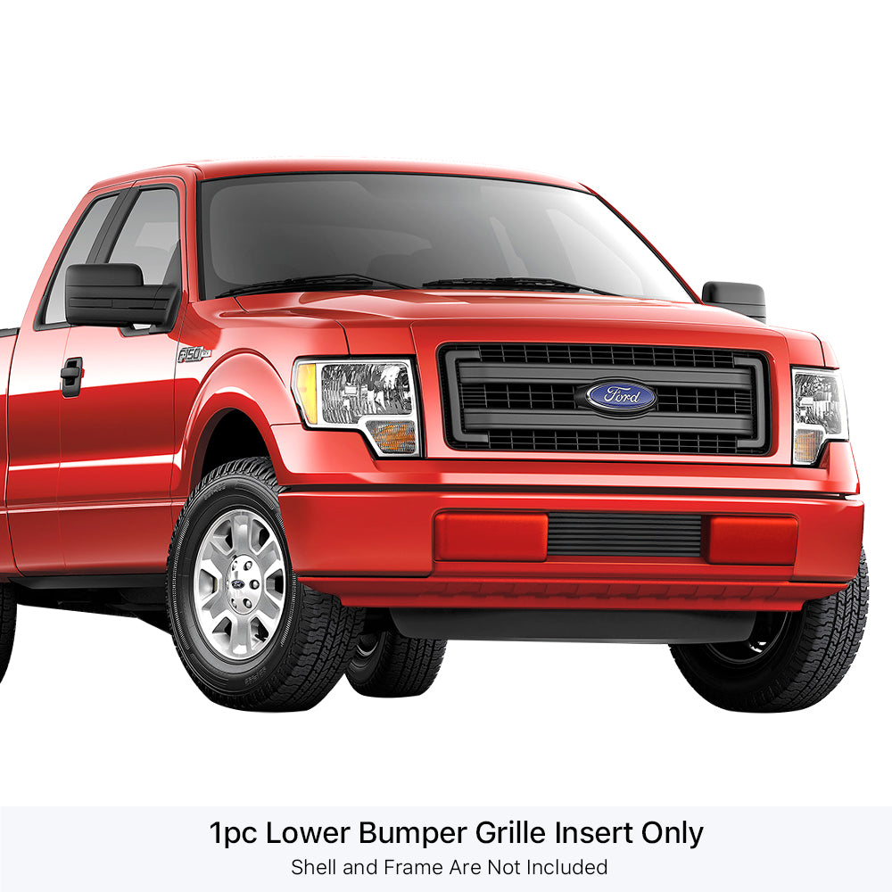 APS GR06FFG89J Lower Bumper Black Stainless Steel Billet Grille Fits 2009-2014 Ford F-150