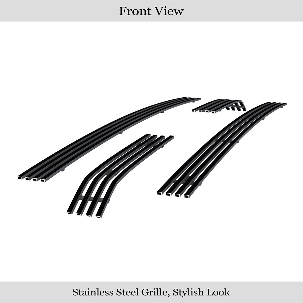 APS GR06FFH27J Main Upper Black Stainless Steel Billet Grille Fits 2011-2016 Ford F-250 SD