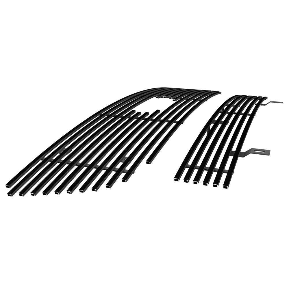 APS GR06FGF56J Main Upper&Lower Bumper Black Stainless Steel Billet Grille Fits 2001-2003 Ford F-150