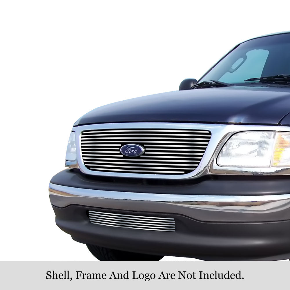 APS GR06FGF56S Main Upper&Lower Bumper Stainless Steel Billet Grille Fits 2001-2003 Ford F-150