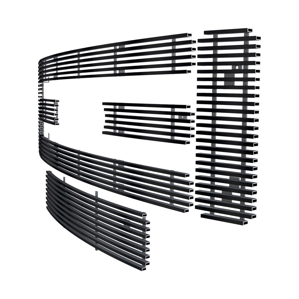 APS GR06FGH03J Main Upper & Lower Bumper Black Stainless Steel Billet Grille Fits 2008-2010 Ford F-250