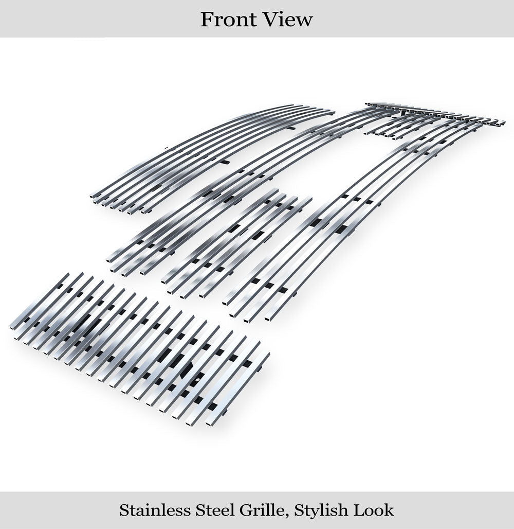 APS GR06FGH03S Main Upper & Lower Bumper Stainless Steel Billet Grille Fits 2008-2010 Ford F-250
