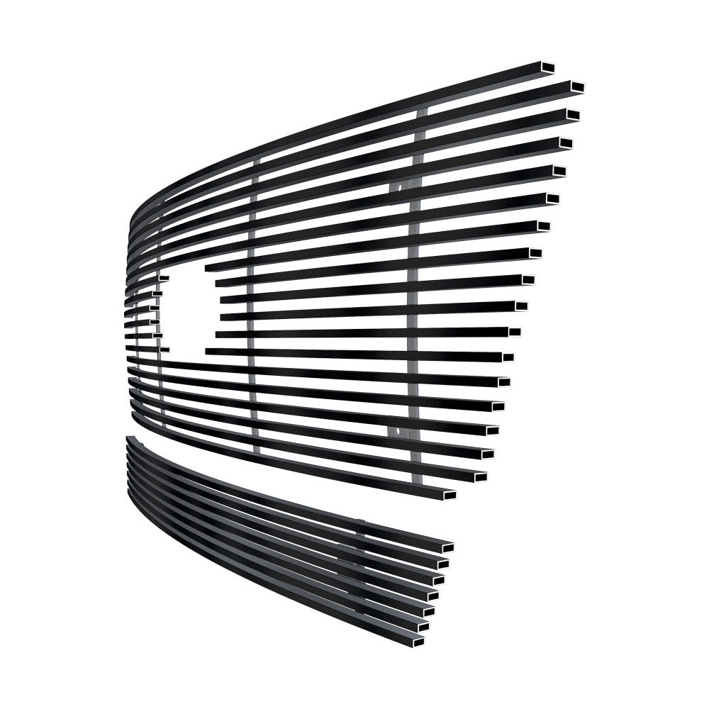 APS GR06FGH58J Main Upper & Lower Bumper Black Stainless Steel Billet Grille Fits 2006-2008 Ford F-150